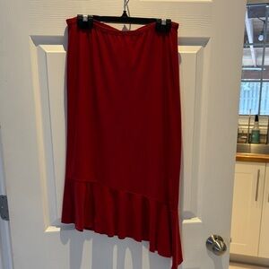 Sexy Red Asymmetrical Skirt